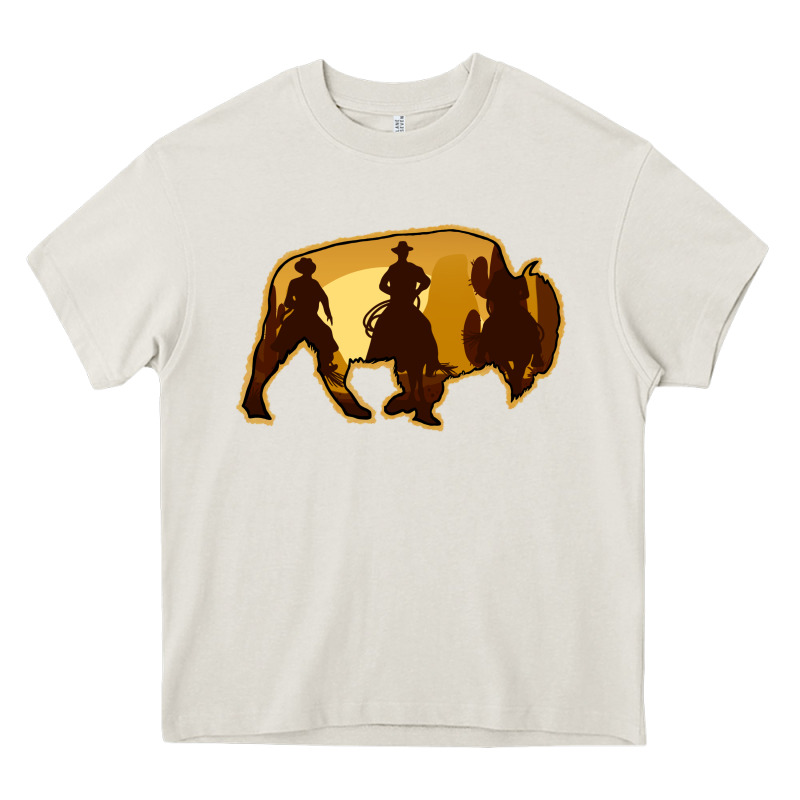 Bison Silhouette Cowboy Heavy Core Tee by Bettercallsaul | Teevron