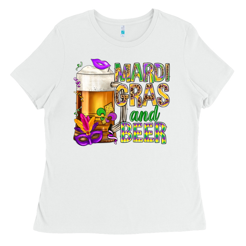 Mardi Gras And Beer Ladies Tee by NancyCooperArtShop | Teevron