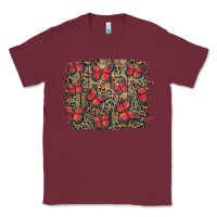 Burgundy Easter Butterflies Background Classic Tee - RanaPortraitStore