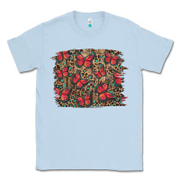 Dusty Blue Easter Butterflies Background Classic Tee - RanaPortraitStore
