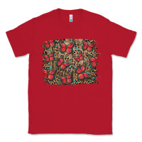 Red Easter Butterflies Background Classic Tee - RanaPortraitStore