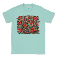 Seafoam Easter Butterflies Background Classic Tee - RanaPortraitStore