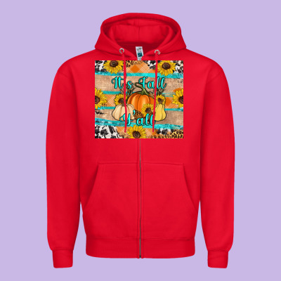 It's Fall Y'all Zipper Hoodie Designed By Artiststas