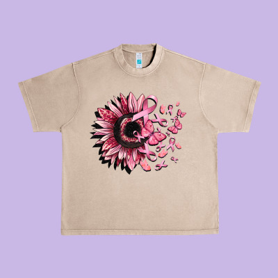 Cancer Sunflower Urban Heavy Tee Designed By Cowgirlartshop