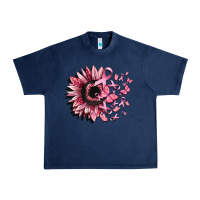 Navy cancer sunflower Urban Heavy Tee - CowGirlArtShop