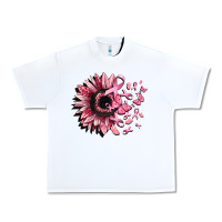 White cancer sunflower Urban Heavy Tee - CowGirlArtShop
