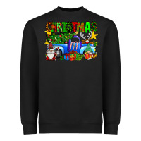 Black christmas truck Heavyweight Sweatshirt - SublimationCraftShop