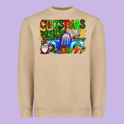 Christmas Truck Heavyweight Sweatshirt Designed By Sublimationcraftshop