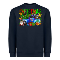 Navy christmas truck Heavyweight Sweatshirt - SublimationCraftShop