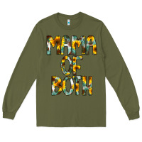 Army Green Mama of Both Long Sleeve Tee - CowCowDesign