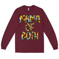 Burgundy Mama of Both Long Sleeve Tee - CowCowDesign