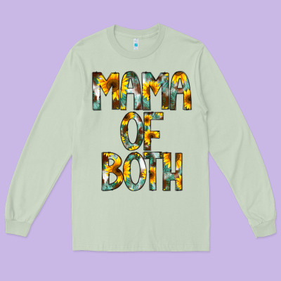 Mama Of Both Long Sleeve Tee Designed By Cowcowdesign