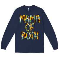 Navy Mama of Both Long Sleeve Tee - CowCowDesign