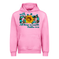 Fuchsia Pink with god all things are possible sunflower Urban Hoodie - AdoDesignShop