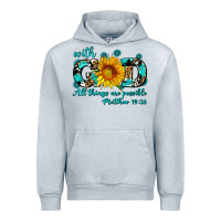 Heather Grey with god all things are possible sunflower Urban Hoodie - AdoDesignShop