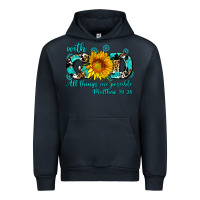 Navy with god all things are possible sunflower Urban Hoodie - AdoDesignShop