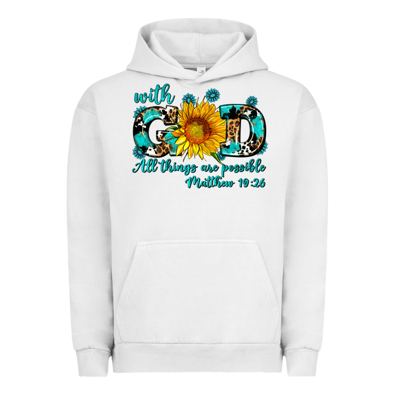 With God All Things Are Possible Sunflower Urban Hoodie by AdoDesignShop | Teevron