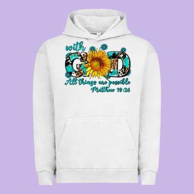 With God All Things Are Possible Sunflower Urban Hoodie Designed By Adodesignshop