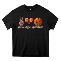 Black peace love basketball Heavy Core Tee - JahusDesignShop