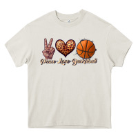 Cream peace love basketball Heavy Core Tee - JahusDesignShop