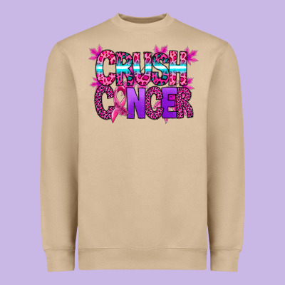 Crush Cancer Heavyweight Sweatshirt Designed By Sublimationcraftshop