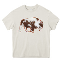 Cream Cowhide Bison Silhouette Heavy Core Tee - Bettercallsaul