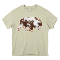 Mossy Cowhide Bison Silhouette Heavy Core Tee - Bettercallsaul