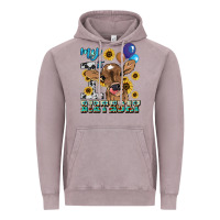 Vintage Zinc My first Birthday baby cow sunflower Vintage Hoodie - HowdyJamesFarm