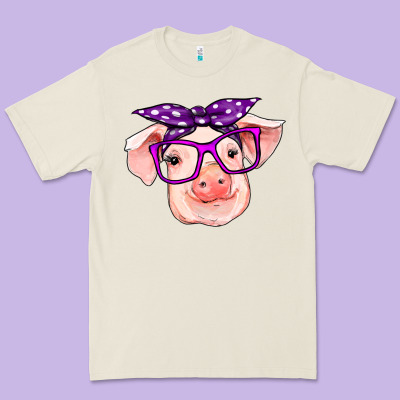 Pig With Bandana Premium Tee Designed By Ranaportraitstore
