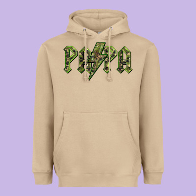 Papa  Lightning Camouflage Heavyweight Hoodie Designed By Barkaloodesign
