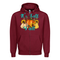 Burgundy it's fall y'all Zipper Hoodie - Artiststas