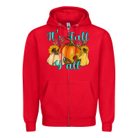 Red it's fall y'all Zipper Hoodie - Artiststas