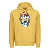 Antique Gold halloween skull collector mushrooms flowers and butterflies sweatshirt Premium Hoodie - trangStudio