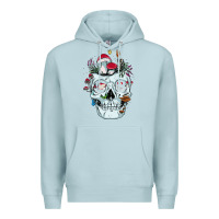 Blue Mist halloween skull collector mushrooms flowers and butterflies sweatshirt Premium Hoodie - trangStudio
