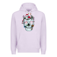 Lilac halloween skull collector mushrooms flowers and butterflies sweatshirt Premium Hoodie - trangStudio