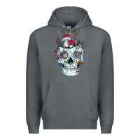 Rock halloween skull collector mushrooms flowers and butterflies sweatshirt Premium Hoodie - trangStudio