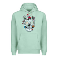 Seafoam halloween skull collector mushrooms flowers and butterflies sweatshirt Premium Hoodie - trangStudio