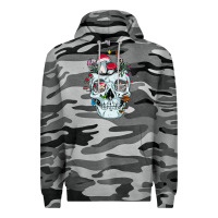 Slate Camo halloween skull collector mushrooms flowers and butterflies sweatshirt Premium Hoodie - trangStudio