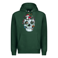 Sports Green halloween skull collector mushrooms flowers and butterflies sweatshirt Premium Hoodie - trangStudio