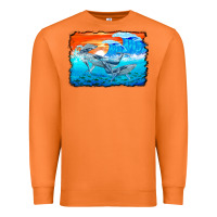 Carrot humpback whale and wave background Premium Sweatshirt - BarkalooDesign