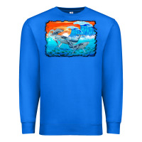 Humpback Whale And Wave Background Premium Sweatshirt | Teevron
