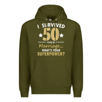 Army Green 50 years of marriage superpower 50th wedding anniversary Premium Hoodie - trangStudio