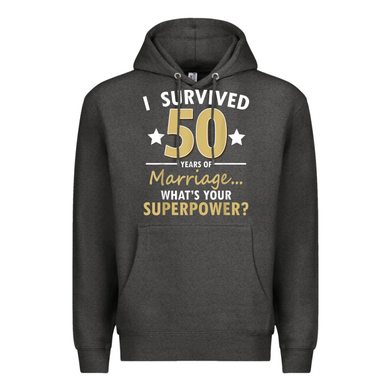 50 Years Of Marriage Superpower 50th Wedding Anniversary Premium Hoodie by trangStudio | Teevron
