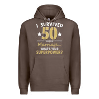 Coffee 50 years of marriage superpower 50th wedding anniversary Premium Hoodie - trangStudio