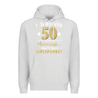Dove Grey 50 years of marriage superpower 50th wedding anniversary Premium Hoodie - trangStudio