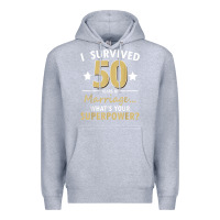 Heather Grey 50 years of marriage superpower 50th wedding anniversary Premium Hoodie - trangStudio
