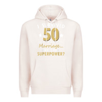 Pale Pink 50 years of marriage superpower 50th wedding anniversary Premium Hoodie - trangStudio