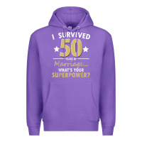 Purple 50 years of marriage superpower 50th wedding anniversary Premium Hoodie - trangStudio