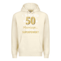 Sandshell 50 years of marriage superpower 50th wedding anniversary Premium Hoodie - trangStudio