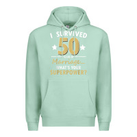 Seafoam 50 years of marriage superpower 50th wedding anniversary Premium Hoodie - trangStudio